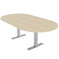 Skutchi Designs 6 Person Conference Table, Metal T Bases, Racetrack Shaped, Harmony Series, 6 Ft, Maple HAR-RAC-46X72-T-XD08